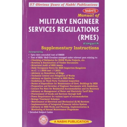 Nabhi's Manual of Military Engineer Services Regulations (RMES) Alongwith Supplementary Instructions [Edn. 2023]